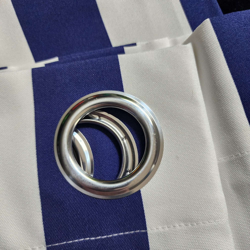 Outdoor Drapes Curtains Grommet Blue and White Stripped. 50x84 Set Of 2 - Picture 5 of 13